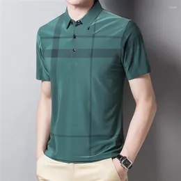 Men's Polos Summer KPOP Fashion Style Harajuku Slim Fit Ropa Hombre Loose Casual All Match T-shirts Lapel Thin Short Sleeve POLO Shirt