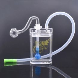 Acrylic mini plastic Oil Burner Water Bong 10mm female thick small Bubbler Bongs VS glass bong BJ