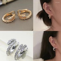 Stud Earrings 925 Silver Gold-plated European And American High-grade Diamond Snake Bone Luxury Women Fashion Brand Jewellery Gifts