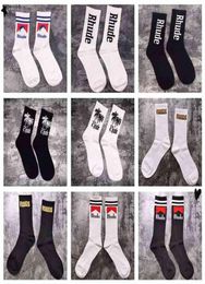 Men's Socks 1pairs Men039s Socks Rhude Hombre for Men Funny Bandhnu Summer Spring Middle Tube Coconut Tree Casual Short High Street Print M4381566