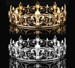 Whole Circle Gold Prom Accessories King Men039s Crown Round Imperial Tiara 2106162258353