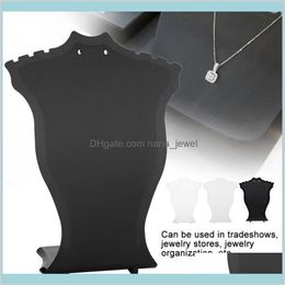 Packaging Jewelry Pendant Necklace Chain Holder Earring Bust Display Stand Showcase Rack Black White Transparent Drop Delivery 202181S