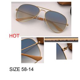 Vintage brand designer aviation Classic Sunglass Women Men gradient Eyeglasses Street quality 58 55 62 glass lens glass Oculo224Z