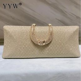 YYW Evening Bags For Women Fashion Gold Luxury Clutches And Purse Chain Shoulder Bags Handbags Banquet Glitter Clutch Sac A Main 231220