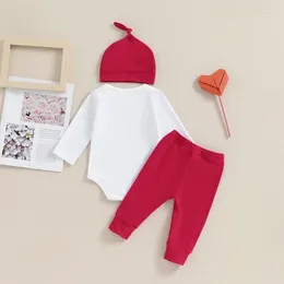 Clothing Sets Baby Boy Valentine S Day Clothes Mommy Is My Long Sleeve Romper With Pants And Hat Outfit