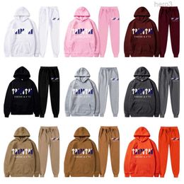 Tracksuit Trapstar Brand Printed 18 Colours Sportswear Men Designers Hoodies Warm Two Pieces Set Loose Hoodie Sweatshirt Pants Jogging 7VNW