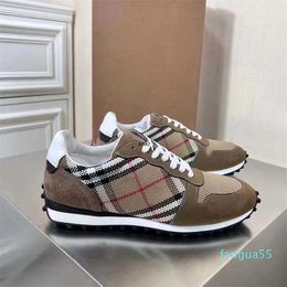 Designer Striped Vintage Shoes House Checked Suede Sneaker Men Platform Casual Shoes Season Shades Flats Trainers Brand Outdoor