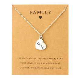 Aunt Sister Uncle Pendants Chain Necklaces Grandma Grandpa Family Mom Daughter Dad Father Brother Son Fashion Jewelry Love Gift330S