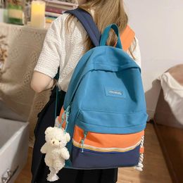 School Bags Fashion Color Nylon Women Backpack Female Cool Drawstring Travel Bag Simple Leisure Back Pack Kawaii Girl Small Schoolbag Lovely