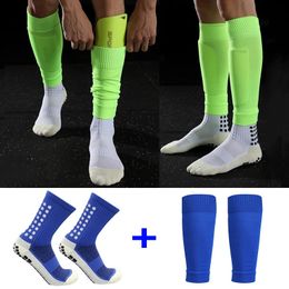 A Set High Elasticity Football Shin Guards Adults Kids Sports Legging Cover Outdoor Protection Gear Nop Slip Soccer Socks 231220