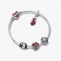 High Polish Bangle 100% 925 Sterling Silver Spider Pendant charm Bracelet Fashion Wedding Jewelry Set Making for Women Gifts207e