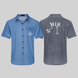 2023 Mens Casual Shirts Elegant Fashion High-end Cotton Denim Long-sleeved Shirt Tops S-XXL
