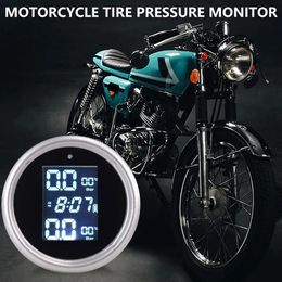 Tools Motorcycle TPMS Motor Tyre Pressure Tyre Temperature Monitoring Alarm System with 2 External Sensors USBCharging motos