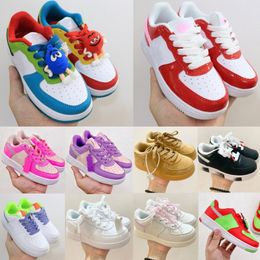 Kids Sneakers Forces 1s Low toggler 1 Toddler Shoes Boys Girls Trainers Designer Children Youth Sport Kid Shoe Black White Pink Sweet Purple Red Size 191i#