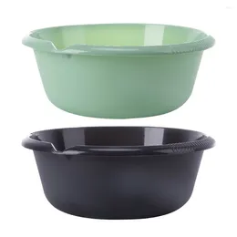 Bath Accessory Set 2 Pcs Plastic Wash Basin Foot Soaking Kitchen Sink Bowl Round Washing Up For Feet Clothes