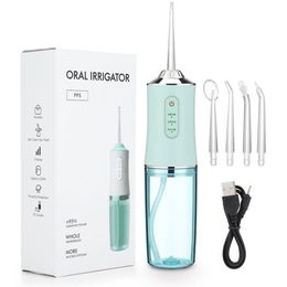 50%off Oral Irrigators Hand Held Electric Tooth Punch Portable 220ML Capacity 3 Model 360°Clean Your Teeth White Pink Green 3 Colo276e