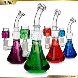 Freezable Beaker Bong Hookahs Glass Water Pipe Colour Glycerin Heady Smoking Water Pipe 8.5 Inches 420 Gift