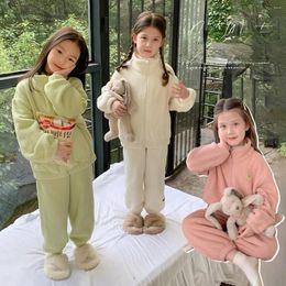 Clothing Sets Kid Clothes Cartoon Plush Pyjamas For Girls Boys Children's Suit Baby Pyjamas Kids Pijamas 2-14Y