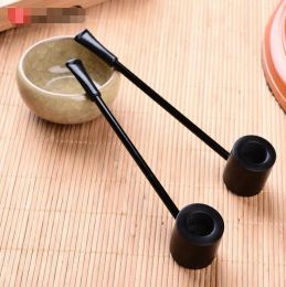 Ebony Wood Hand Smoking Pipe Round Square Herb Tobacco Hammer Spoon Cigarette Pipes Tools Accessories Oil Rigs ZZ