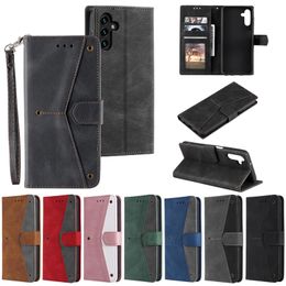 Leather Wallet Cases For Xiaomi 14 Pro 13 Ultra Redmi K70E K70 Pro 13C K60 Ultra Hybrid OPPO A38 A2 Contrast Colour ID Holder Hit Flip Cover Hand Feeling Business Pouch