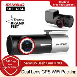 Car DVRs SAMEUO U700 Dash Cam Front and Rear Camera Recorder QHD 1944P Car DVR with 2 cam dashcam WiFi Video Recorder 24H Parking MonitorL2312.14