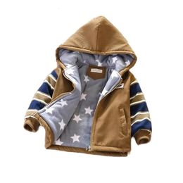 Winter toddler kids boys clothes outfits plush warm cottonpadded jackets for children boy clothing baby birthday coats 231220