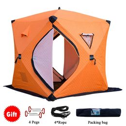 Shelters 34 People Quickopen Winter Camping Tent Waterproof Windproof Outdoor Cotton Warm Ice Fishing Tent Portable Ice Fishing Shelter