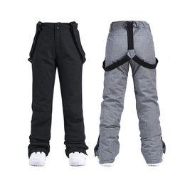 Men Women Ski Pants Windproof Waterproof Winter Thicken Snow Outdoor Sports Snowboarding Breathable Strap Trousers Unisex 231221