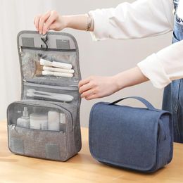 Storage Bags Wash Pouch Bag Makeup Sack Exquisite Travelling Supplies Folding Design Compartments Cosmetic Organiser Grey