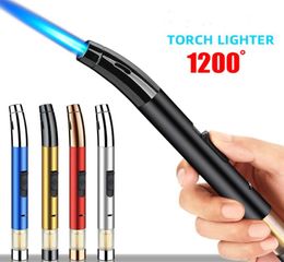 Windproof Long Strip Kitchen Cooking Torch Lighters Metal Gas Butane Lighter Jet Spray Gun Cigar Cigarette Lighter BBQ Welding Ign5164178