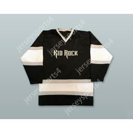 Custom KID ROCK 02 BAD ASS BLACK HOCKEY JERSEY NEW Top Stitched S-M-L-XL-XXL-3XL-4XL-5XL-6XL