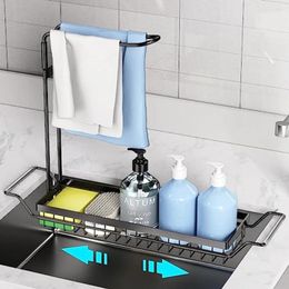 Kitchen Storage Rack Sink Drain Sponge Organiser Household Vegetable Wash Basin Basket Philtre