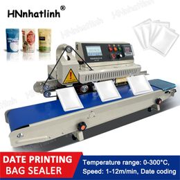 Automatic Inkjet Printing Bag Sealing Machines with Date Batch Coder Printer for Plastic Aluminum Foil Bag Packaging Machine PM1800