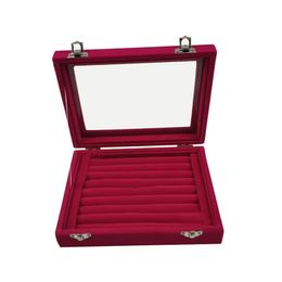 Velvet Portable Jewellery Organiser Display Earring Ring Storage Tray Box Case 231220