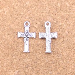 171pcs Antique Silver Bronze Plated cross flower Charms Pendant DIY Necklace Bracelet Bangle Findings 20 11mm237t