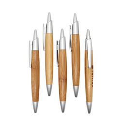 New style Bamboo wood advertising pen ballpoint pen Office School Wrting Stationery Ball Pens Can customize Logo