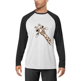 Men's T Shirts Sketch Giraffe Art Long Sleeve T-Shirt Quick Drying Shirt Heavyweight Blouse Man Clothes For Men