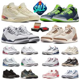 with box jumpman 3 men basketball shoes 3s Midnight Navy White Cement Reimagined Palomino Fire Red Hugo Rio Black Cement women sneakers trainers sports