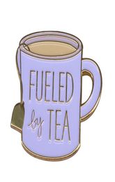 Fueled by Tea Lovers Brooch Pins Enamel Metal Badges Lapel Pin Brooches Jackets Jeans Fashion Jewellery Accessories6068275