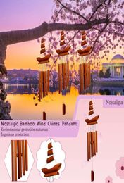 Garden Decorations Handmade Bamboo Wind Chimes Craftsmanship Big Bell Tube Coconut Wood Indoor And Outdoor Wall Hanging Chime3806807