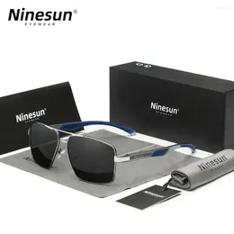 Sunglasses Ninesun Polarized For Men Women Square Aluminum UV400 Classical Pilot High Quality Anti-glare Eye Protect Glasses