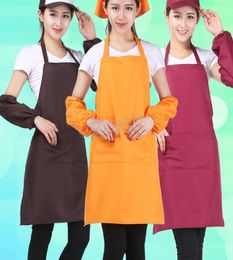 Adult Aprons Pocket Craft Cooking Baking Aprons Adult Art Painting Solid Colours Aprons Kitchen Dining Bib Customizable Apron BH2959482184