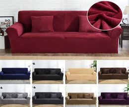 Velvet Sofa Cover for Living Room Sectional Couch Cover Armchair Slipcover L Shaped Corner Sofa Cover Stretch 1234 Seater LJ2015308127
