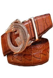 Belts Crocodile Alligator Belt For Men Luxury Strap Automatic Buckle Cowhide Genuine Leather 2022 Designer High Quality Casual Fas3773919