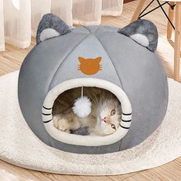 Cat Bed House Kennel Nest Round Pets Sleeping Cave Kitten Beds Pet Basket Cosy Kitten Lounger Cushion Cat House Tent Dog House 231221