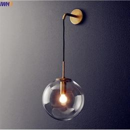 Nordic Modern LED Wall Lamp Glass Ball Bathroom Mirror Beside American Retro Wall Light Sconce Wandlamp Aplique Murale251m