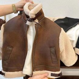 Jackets Boy Suede Fleece Thickness Kids Coats Fashion Children Outerwear Winter Autumn 2023-A0115