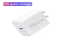 PD 18W 20W TypeC Quick Charger Adaptive Fast Charging USB C Mobile Phone Dual Port Wall Travel Charger for Iphone 13 12 11 Pro Ma3728699