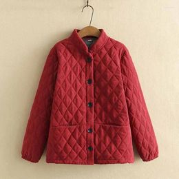 Women's Trench Coats 2024 Womens Cotton Coat Padded Corduroy Jacket Autumn Winter Quilted Parka Outerwear Loose Warm Clothing Female