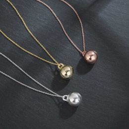 Designer's Brand 925 Sterling Silver Simple Simple Stile Round Ball Collana Light Luxury Brandins Fashion Collar Chain